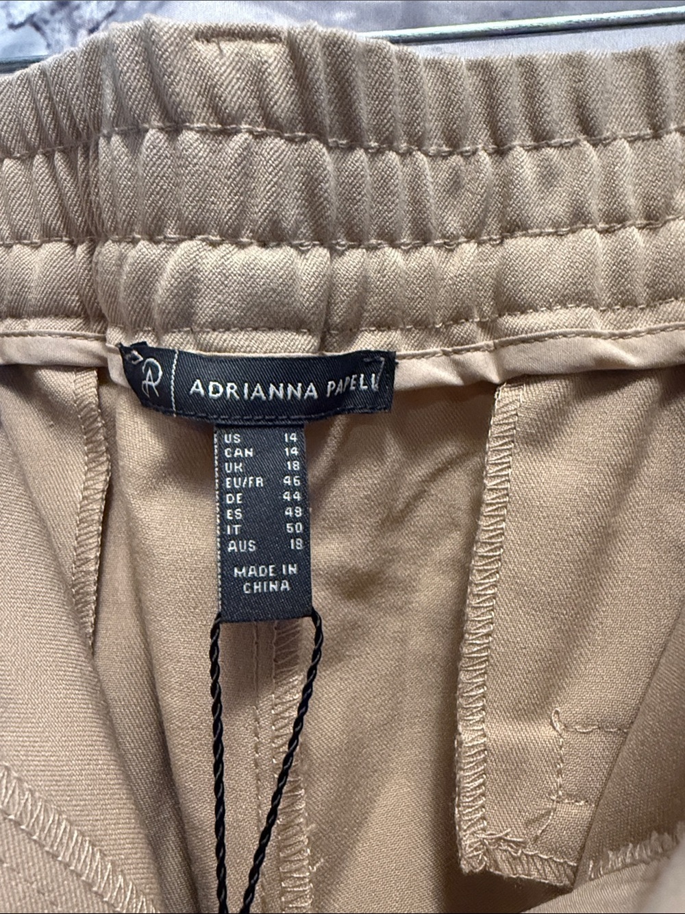 Adrianna Papell Tan Wide-Leg Trousers - Picture 5 of 8